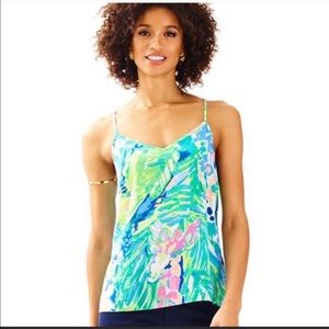 Lilly Pulitzer silk Dusk top in Purrfect